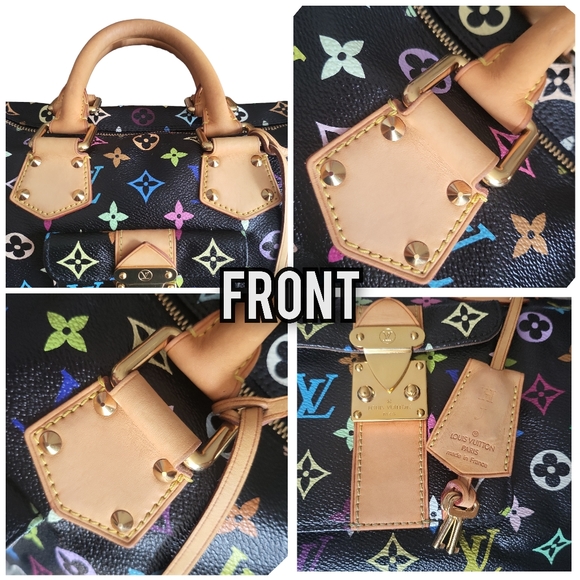 🔥SOLD🔥LOUIS🌻VUITTON Takashi MURAKAMI Black Monogram Multicolore Speedy 30 - Picture 13 of 17